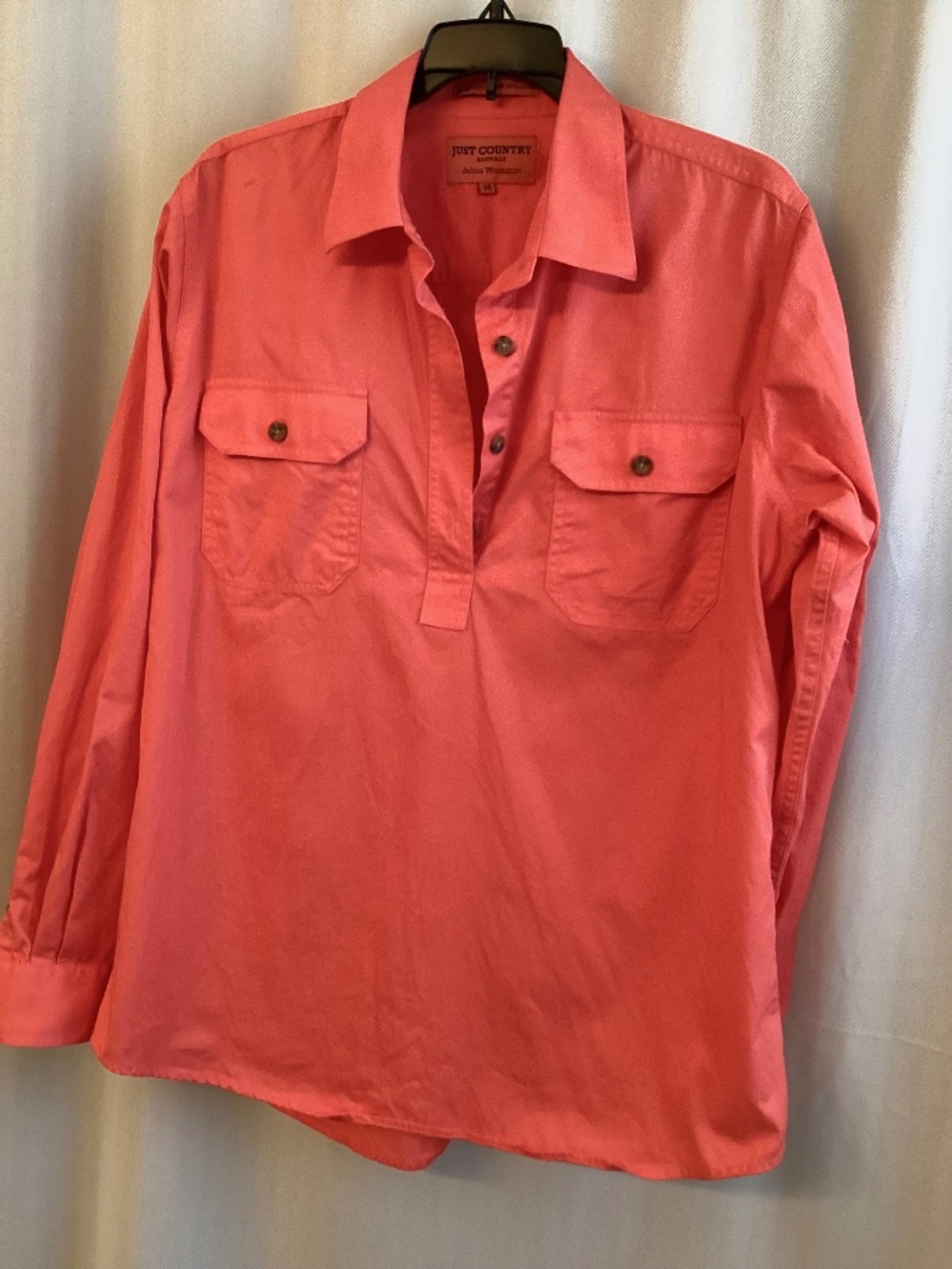 Just Country -Australia, Jahna Workshirt, beautiful coral, size 14